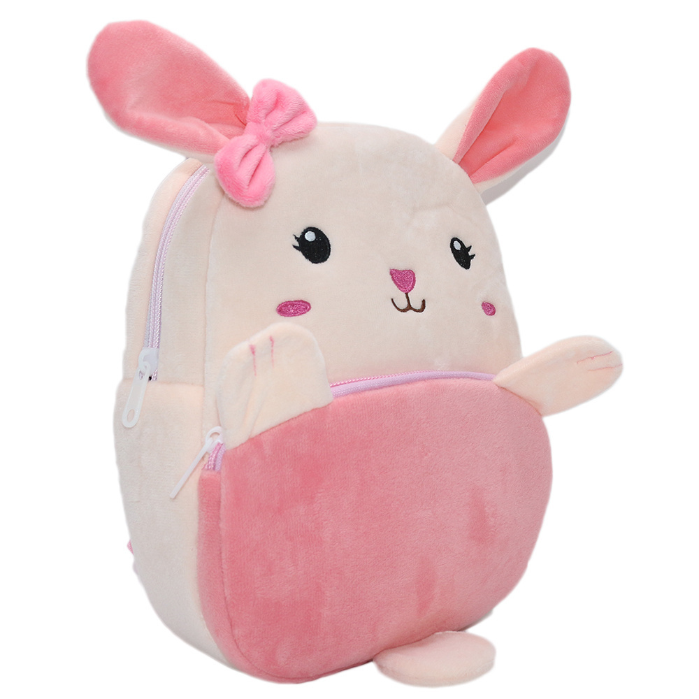 Girls Cute Cartoon Custom Reasonable Price Plush Animal Pink Rabbit Plush Backpack