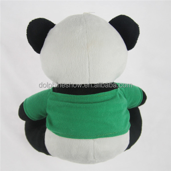 Company mascot custom LOGO plush panda teddy bear toy with t shirts Fashion cartoon cheap stuffed soft toy plush panda doll