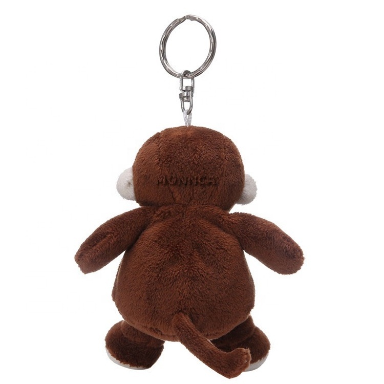 Cheap dark brown mini monkey plush toy custom lovely stuffed animals plush monkey gorilla plush toy keychain