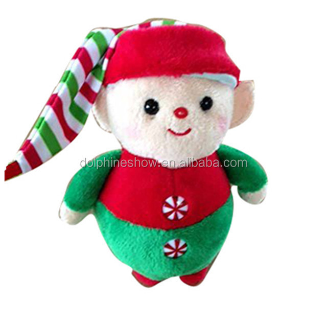 Custom Stuffed Animal Plush Christmas Ornaments Teddy bear in Elf Knitted Sweater Shirt