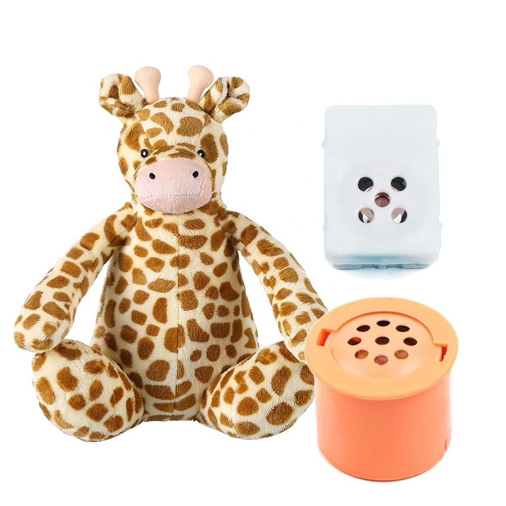 Cartoon Custom Voice Recording Plush Toys Cute Stuffed Animal Giraffe Toys With Voice Box Module