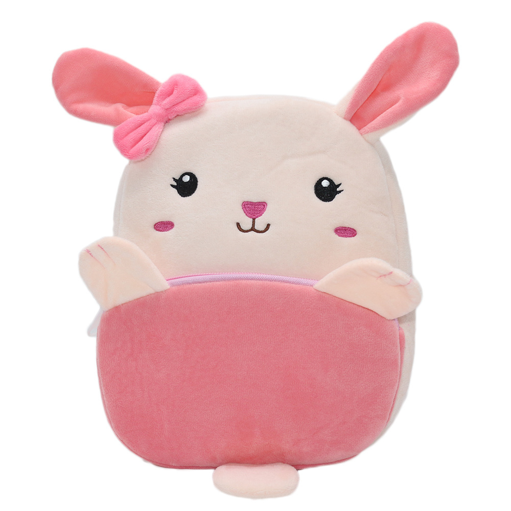 Girls Cute Cartoon Custom Reasonable Price Plush Animal Pink Rabbit Plush Backpack