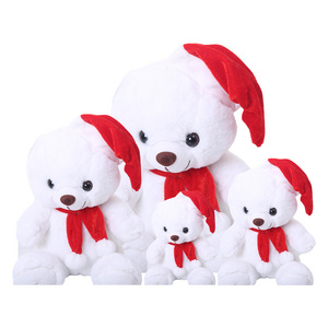 2024 Christmas Teddy Bear Plush Animal Toys Custom Design OEM Christmas Polar Bear With Hats,Scarf