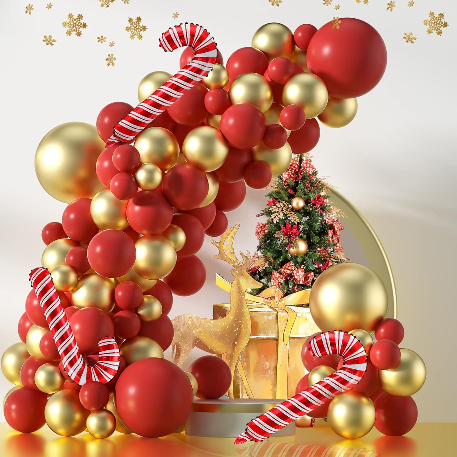 Christmas Garland Arch Kit Red Green Gold Confetti Balloons Christmas Candy Baby Shower Birthday Balloons