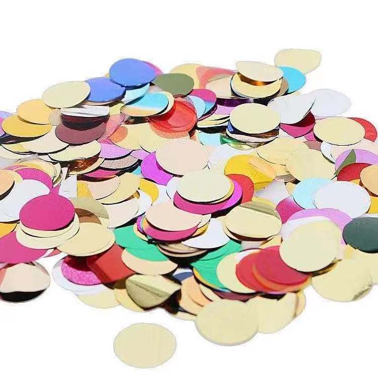 Macaroon Mixed Blue Gold Foil Tissue Paper Circle Metallic Table Confetti for Wedding Anniversary Birthday Event Party Supplies