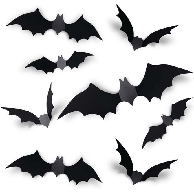 Scary Halloween latex Balloons Garland arch Kit BOO Foil Balloons with 3D Bat stickers for Trick or treat Party Decor Supplies