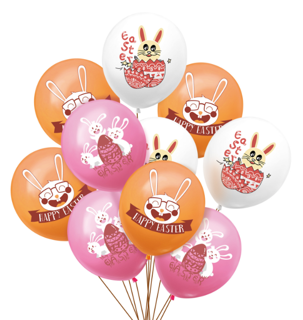 Easter rabbit carrot Eggs Cross printed Helium latex air balloons toy gift bunch for kids happy Easter party supplies decoration