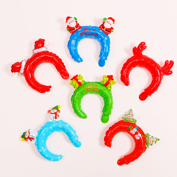 Santa claus snowman Elf Christmas tree reindeer Antlers gift foil Balloon Headbands for Merry Christmas Birthday party supplies