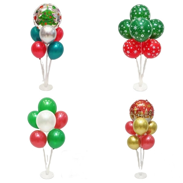 Green red Christmas latex balloons garland arch Christmas boy fawn foil Balloons for Xmas commercial activities party supplies