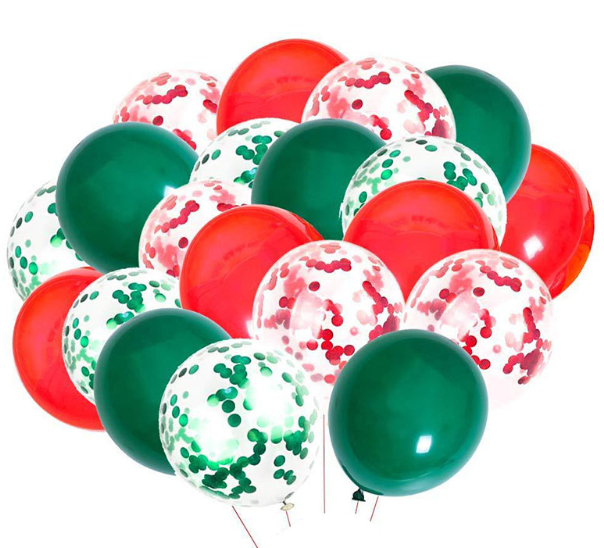 Green red Christmas latex balloons garland arch Christmas boy fawn foil Balloons for Xmas commercial activities party supplies