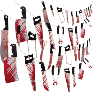 Outdoor Indoor Bloody Body Parts and Weapons Garland Banner flag garland Halloween Zombie Vampire Party backdrop Decorations kit