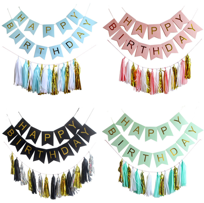 Rainbow Colored Tissue Foil Fringe Trim Tassels set Garland for Christmas Birthday Wedding Festival party Decorations supplies