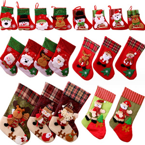 Christmas hanging socks candy kids gift toy bags stockings gloves Christmas tree pendant home room decor for Xmas party supplies