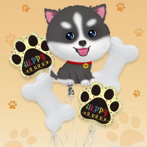 inflatable dog palm Corgi puppy husky bone shape foil helium balloons set for kid happy birthday gift toy party decoration set