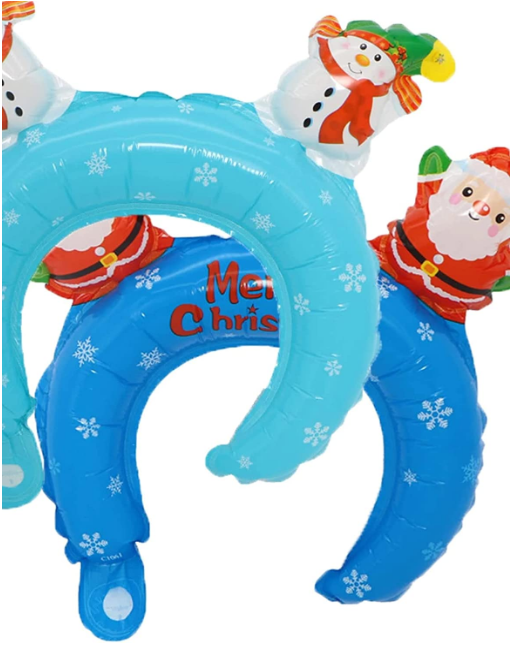 Santa claus snowman Elf Christmas tree reindeer Antlers gift foil Balloon Headbands for Merry Christmas Birthday party supplies