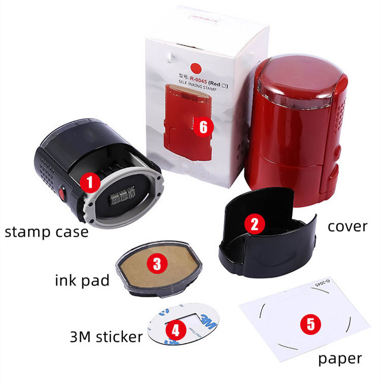 Customized Logo Office School Self Ink Stamp Rubber DIY Automatic Make Bank Stamps Text Expiry Date Self Inking Stamp