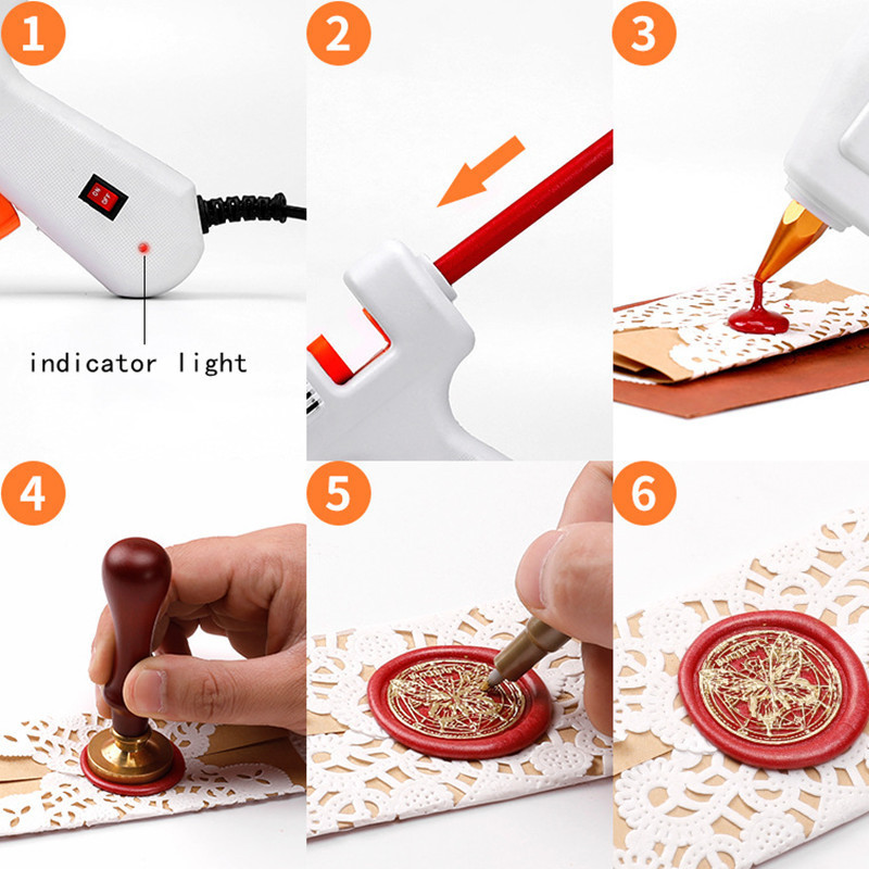 Wax Seal Sticks Glue Gun Hot Melt Glue Gun Sealing Wax Glue Gun for Sealing Wax Sticks