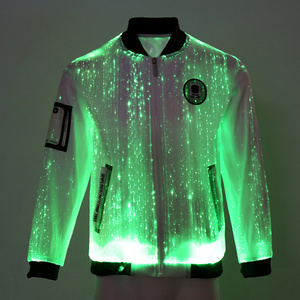 Colorful Led Light Up Stage Performance Dance Clothes Event Led Illuminated Wears Led Luminous Fiber Optic Party Evening Jacket