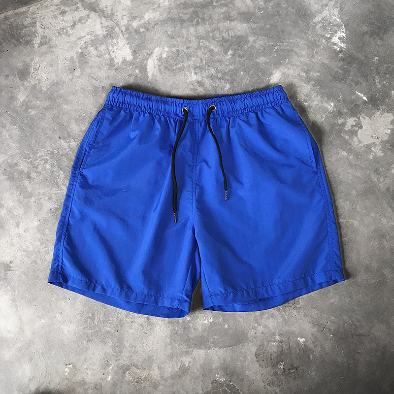 Wholesale Men's Solid Colors High Quality Quick Dry Board Swimming Beach Gym Shorts with Drawstring Side Pockets Swim Trunks