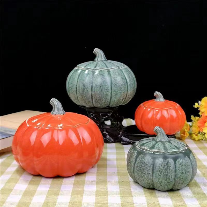 12OZ Tea-light Candle Vessels Candle Container Ceramic Pumpkin Candle Jar