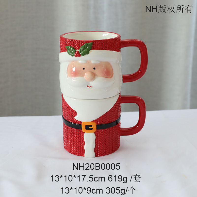 Newest Santa Mug Christmas Gift Holiday Mugs Bulk Handmade Ceramic Christmas Mugs