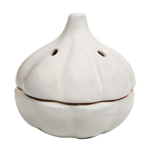 Stoneware garlic storage container keeper cut and store garlic house garlic keeper