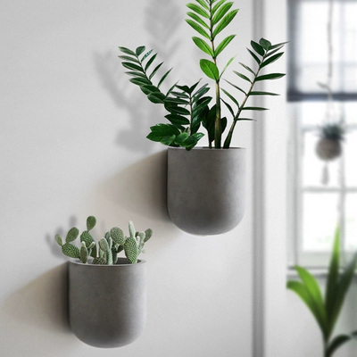 Indoor planter wallscape cement grey hanging planter wall mount planter