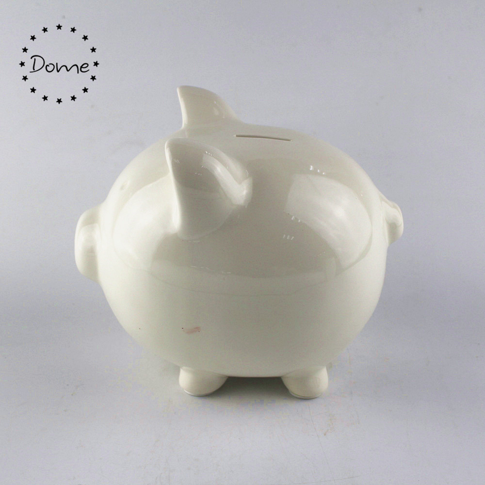 Wholesale ceramic crafts painting white ceramic piggy bank