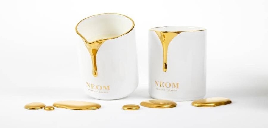 Gold luxury candle jars with lid Empty Ceramic candle jars for candle making