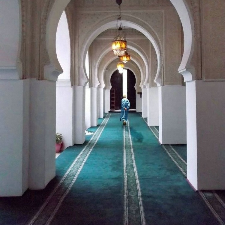 Green Red Mosque carpet Axminster broadloom carpet prayer room carpet