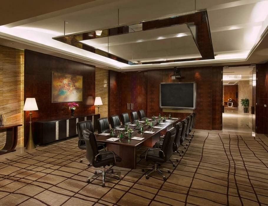 Hand tufted carpet checkboard design carpet for conference/meeting room