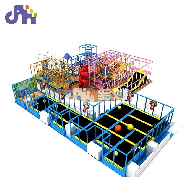 Custom Size Indoor Playground Equipment for Kids Trampoline Park for Home Garden Kindergarten Adventure Park