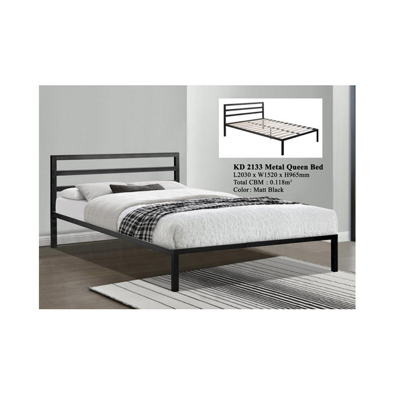 Latest Modern Metal Domica KD-2133 Super Queen Steel Bed Frame Design Malaysia