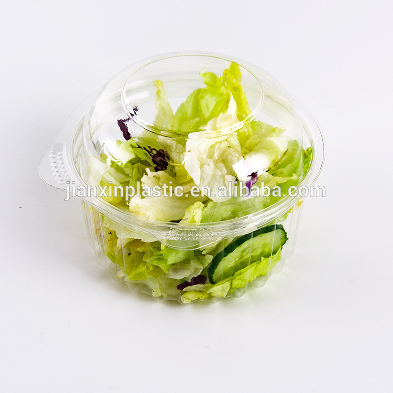 Custom disposable clear plastic blister vegetable packaging clamshell fruit tray pet salad box