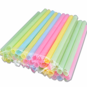 Disposable Long Drinking White Plastic Boba Bubble Tea Straw with logo