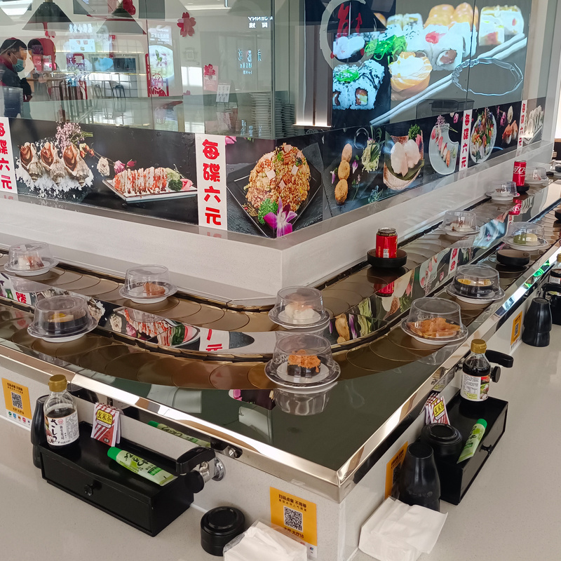 Customized Automatic Rotating Sushi Conveyor Belt For Restaurant