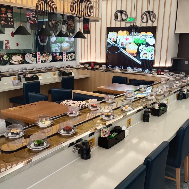 Customized Automatic Rotating Sushi Conveyor Belt For Restaurant