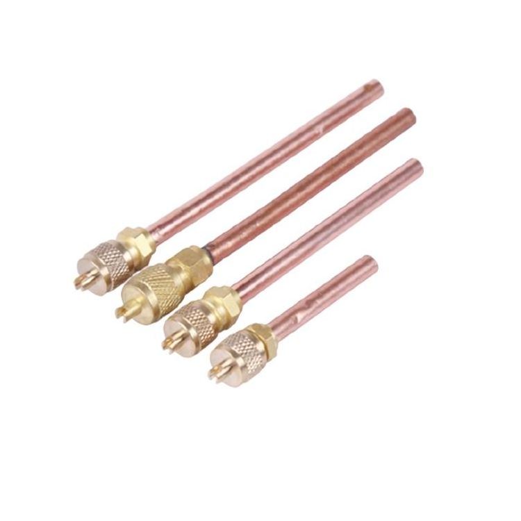 1/4 100mm Best Price Gas Refrigerant Fridge Part Copper R134a Ac Access Valve Charging Pin Valve