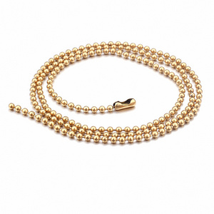 Hot sell 316L Stainless steel ball chain fashion necklace 18k gold chain