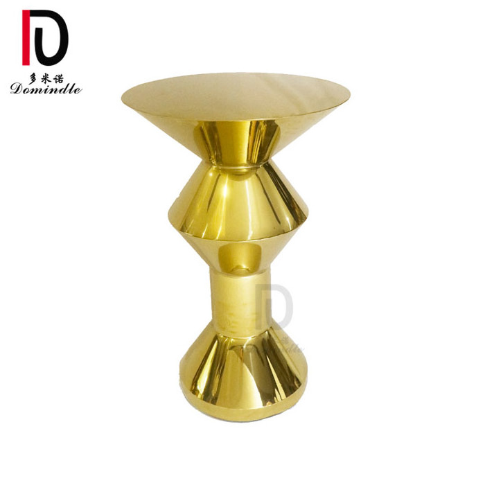 wholesale high party gold stainless steel glass top round cocktail table for wedding