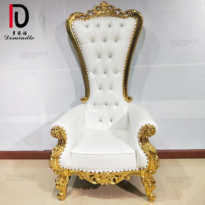 King And Queen High Back Cheaper  King Gold Throne Chairs , High Back Royal Luxury Wedding Chair For Groom And Bride