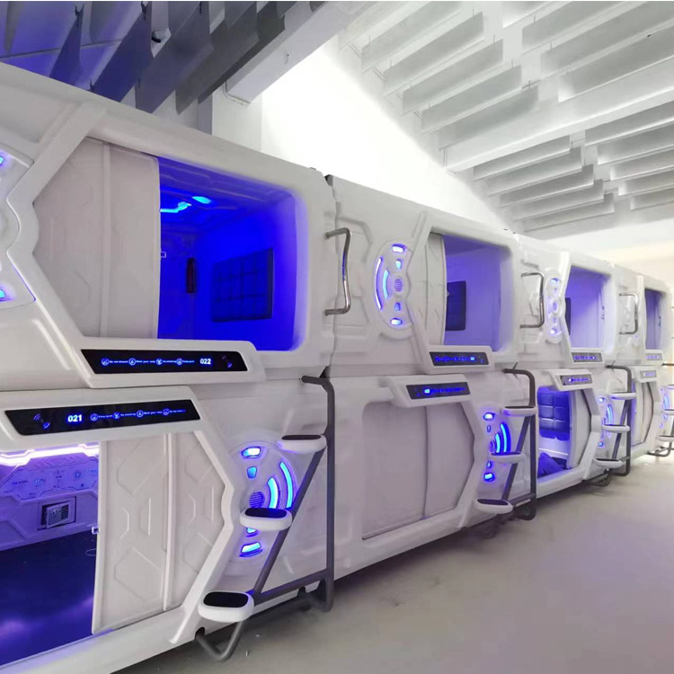 Factory customized capsule bed sleep cabin space Double layer capsule hotel bed sleep cabin