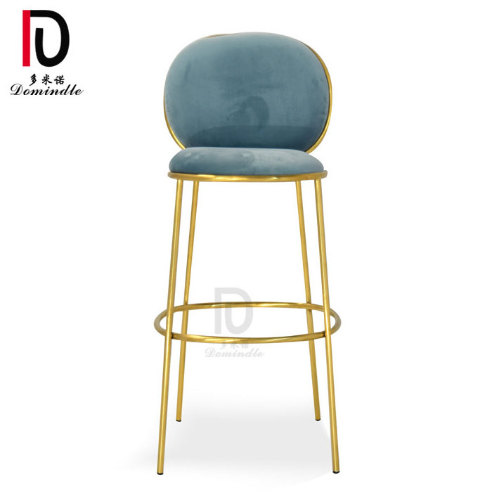 wedding chic comfortable gold stainless steel bar stool with velvet pads