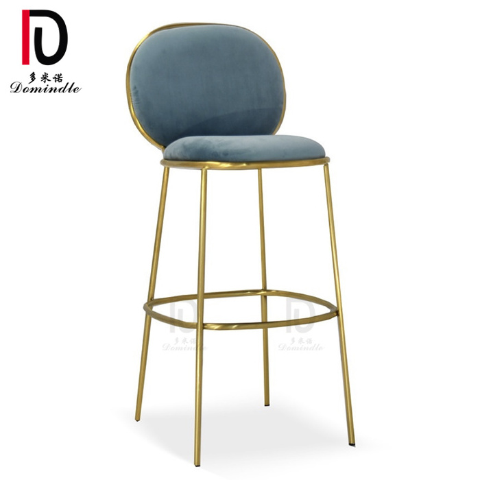 wedding chic comfortable gold stainless steel bar stool with velvet pads