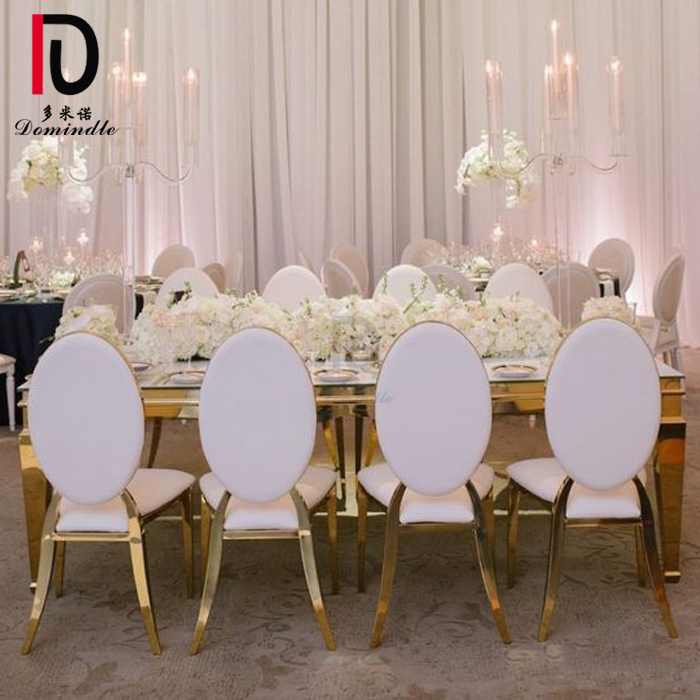 new event chic titanium gold stainless steel frame high oval back wedding chair