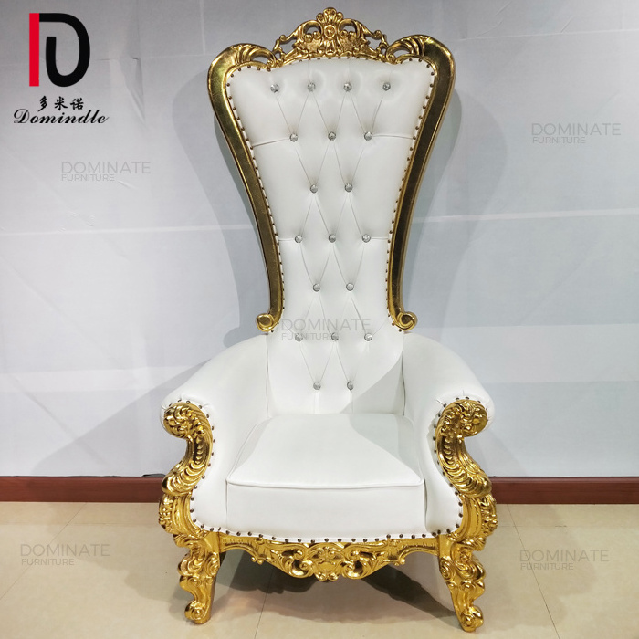 King And Queen High Back Cheaper  King Gold Throne Chairs , High Back Royal Luxury Wedding Chair For Groom And Bride