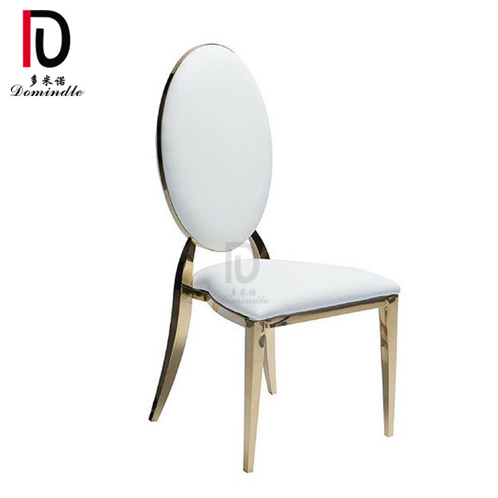 new event chic titanium gold stainless steel frame high oval back wedding chair