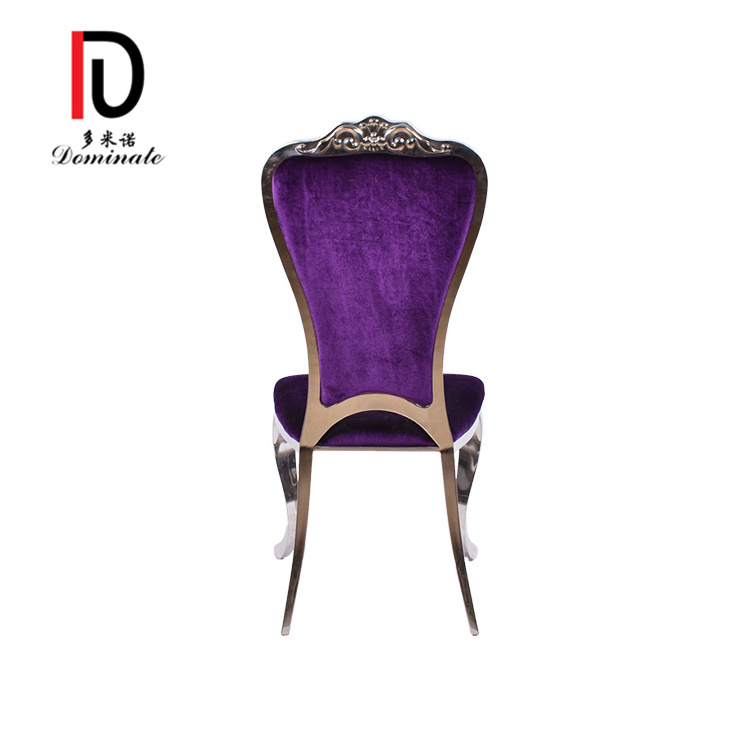 Modern Design Top Quality Durable Dining Room Chair Silver Stainless Steel Frame Purple Crown Royal Chair