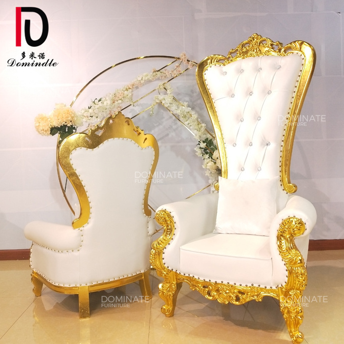 Cheap hot-sale white leather wooden frame kid king throne chair wedding event chairs