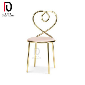 Dominate new modern heart shape back gold stainless steel dining chair